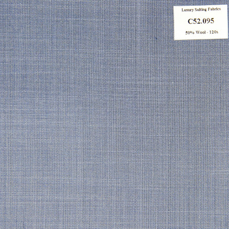 C52.095 Kevinlli V3 - Vải Suit 50% Wool - Xanh Dương Trơn